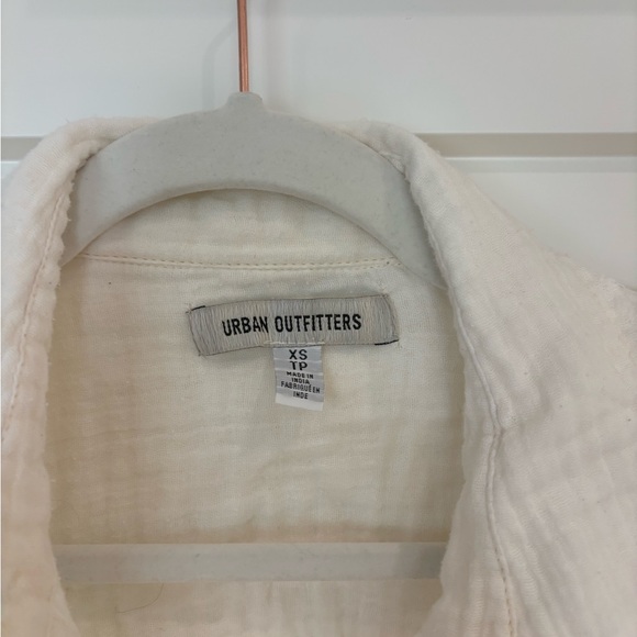 Cream distressed urban outfitters button up - Picture 1 of 4
